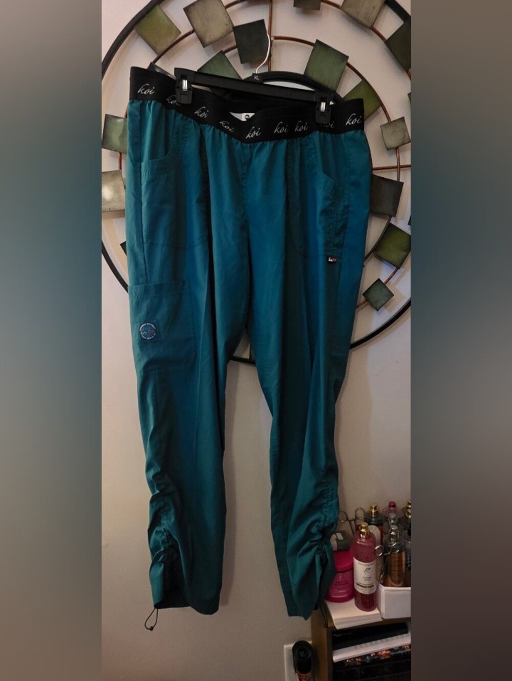 KOI Lite Womens Scrub Pants In Hunter Green, Size XL